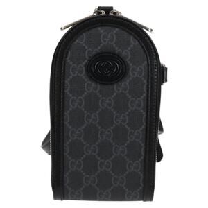 Gucci GG Supreme Phone Holder Shoulder Bag Black